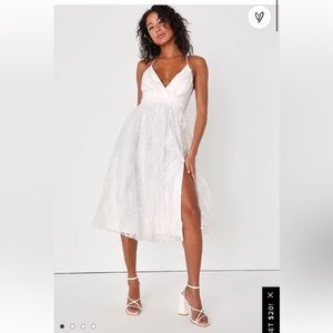Lulus White Sequin Midi Dress